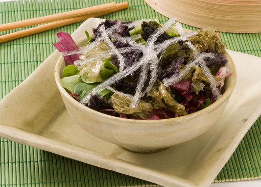 A bowl of seaweed salad