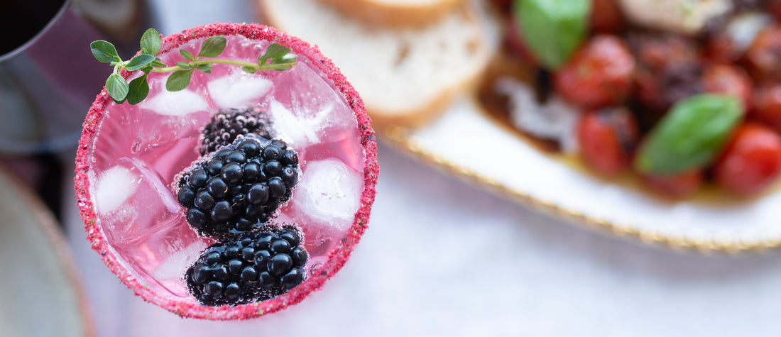 Sparkling Cocktail with Seaweed Salt Rim