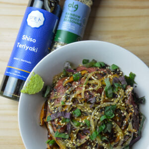 Teriyaki Beef Donburi with Rainbow Seaweed Seasoning