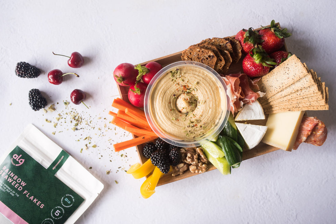 Charcuterie Board with Seaweed Hummus