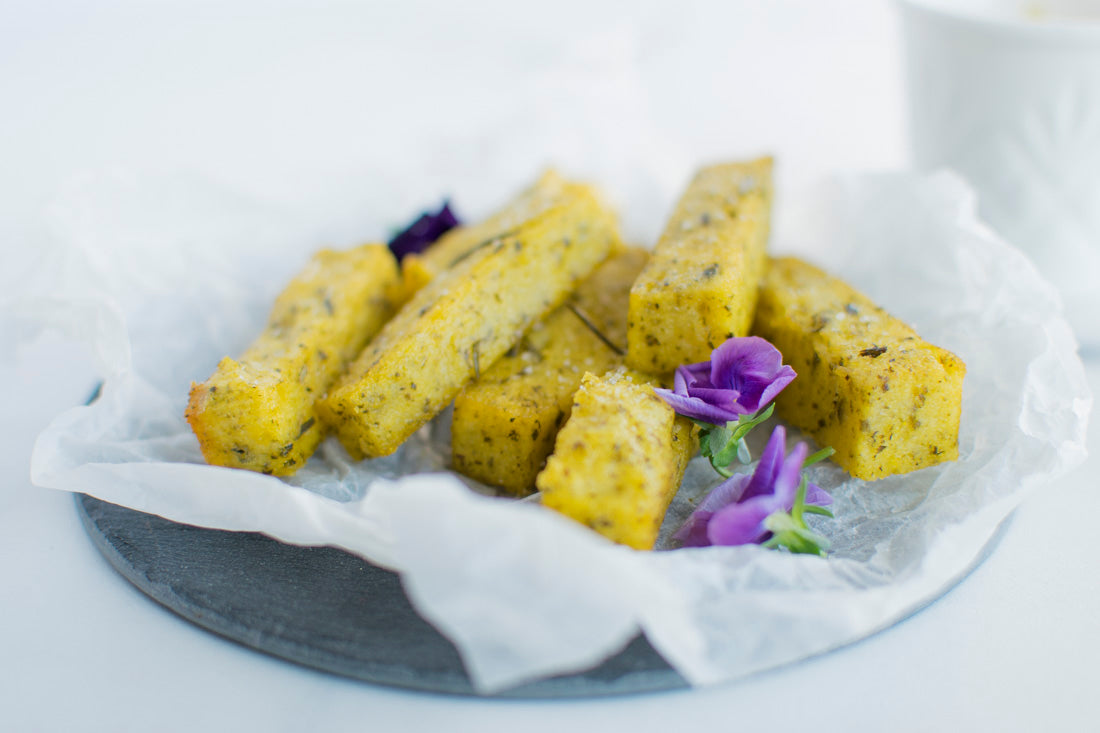 Seaweed Polenta Chips with Yuzu Mayo