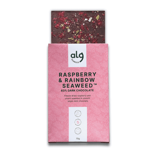 Raspberry & Rainbow Seaweed™ Dark Chocolate