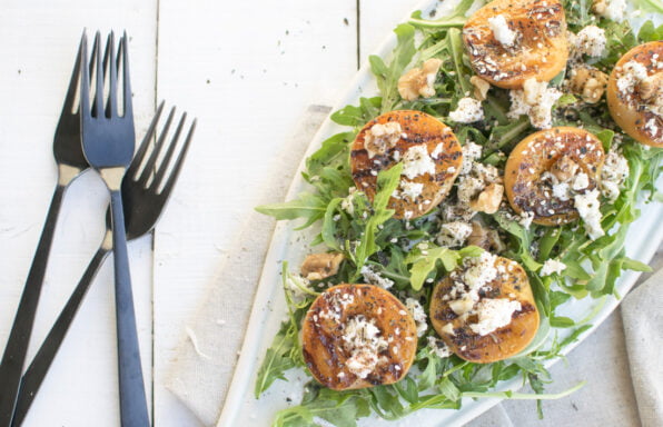 Grilled apricot and feta salad with Bush Tucker Flatlay