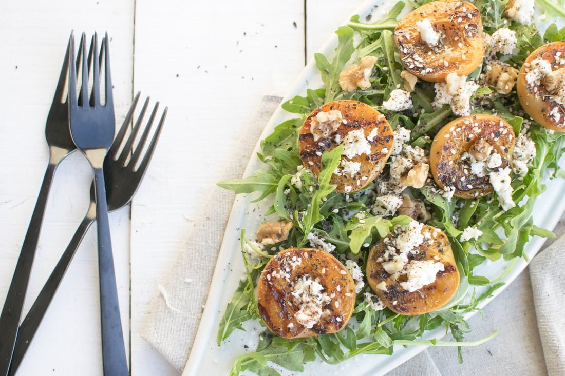 Grilled apricot and feta salad with Bush Tucker Flatlay