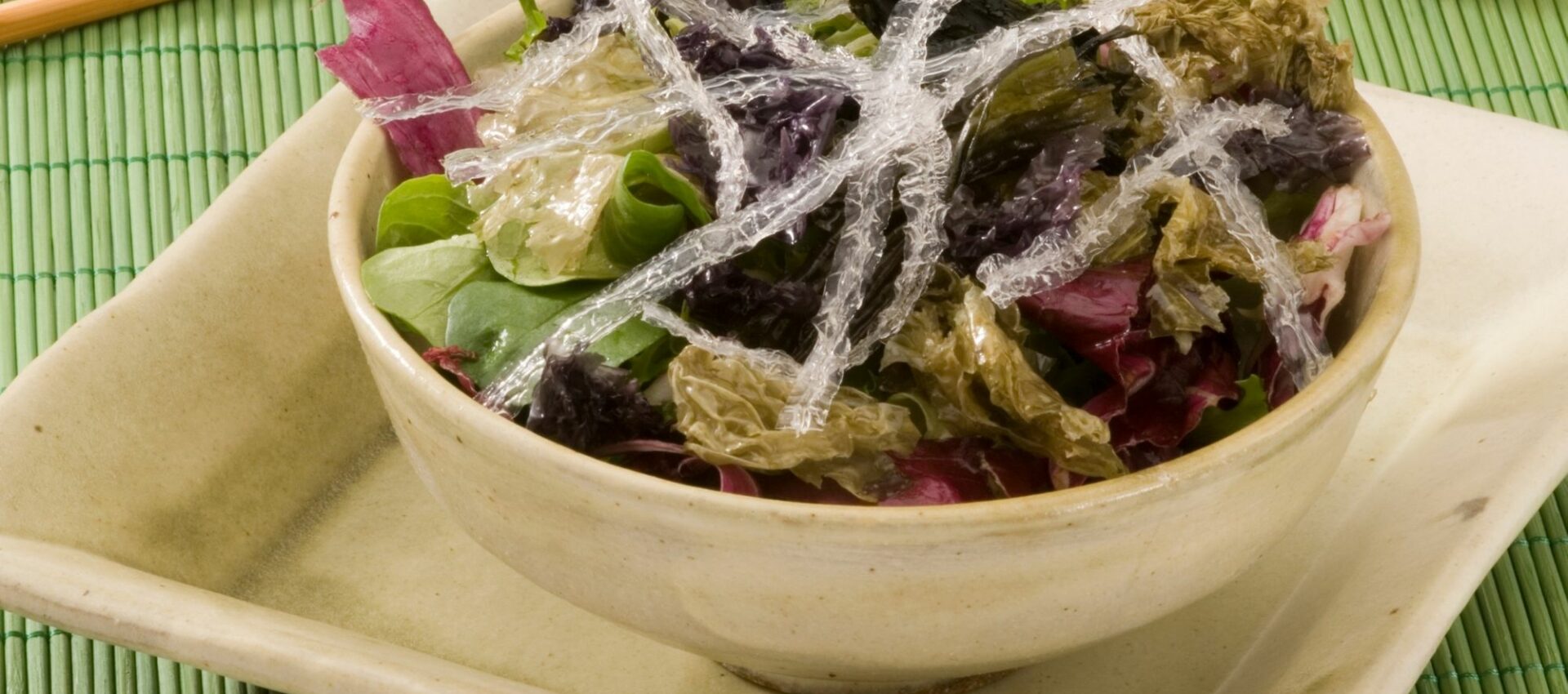 A bowl of seaweed salad